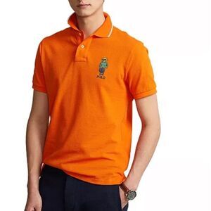 Polo Ralph Lauren Men's Classic-Fit Polo Bear Shirt Sailing Orange Beach Bear LT